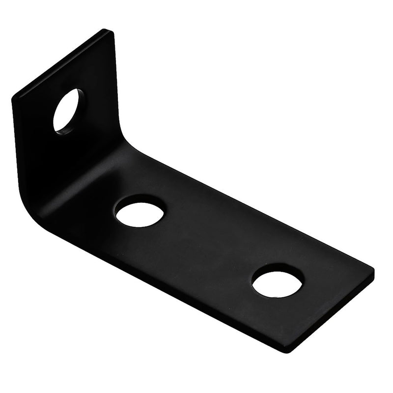 Hampton 3-1/2 in. H X 1-1/2 in. W X 1/8 in. D Black Steel Offset Leg Corner Brace, Pack of 10