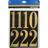 HILLMAN 3 in. Reflective Gold Vinyl Self-Adhesive Number Set 0-9 26 pc, Pack of 6