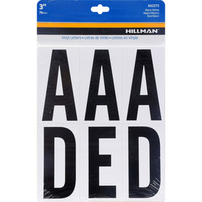 HILLMAN 3 in. Black Vinyl Self-Adhesive Letter Set A-Z 52 pc, Pack of 6