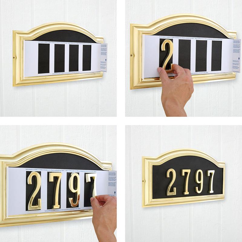 HILLMAN Distinctions Brushed Nickel Die-Cast Zinc Rectangle Address Plate, Pack of 3