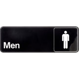 HILLMAN English Black Restroom Sign 3 in. H X 9 in. W, Pack of 6