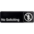 HILLMAN English Black No Soliciting Sign 3 in. H X 9 in. W, Pack of 6