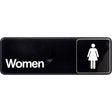 HILLMAN English Black Restroom Sign 3 in. H X 9 in. W, Pack of 6