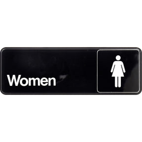 HILLMAN English Black Restroom Sign 3 in. H X 9 in. W, Pack of 6