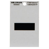 HILLMAN 3 in. Reflective Black Vinyl Self-Adhesive Special Character Hyphen 1 pc, Pack of 6