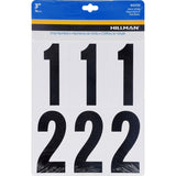HILLMAN 3 in. Black Plastic/Vinyl Self-Adhesive Number Set 0-9 27 pc, Pack of 6