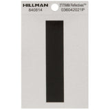 HILLMAN 3 in. Reflective Black Vinyl Self-Adhesive Letter I 1 pc, Pack of 6