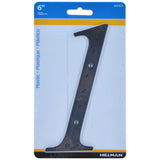 HILLMAN 6 in. Black Plastic Nail-On Number 1 1 pc, Pack of 3