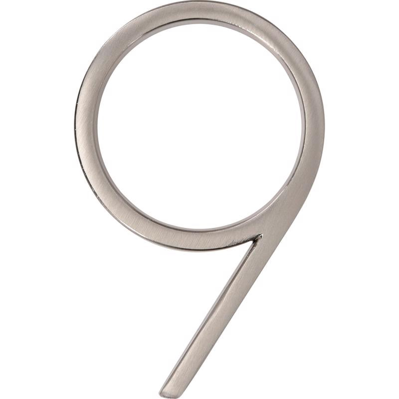 HILLMAN Distinctions 5 in. Silver Metal Screw-On Number 9 1 pc, Pack of 3