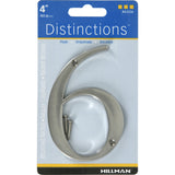 HILLMAN Distinctions 4 in. Silver Zinc Die-Cast Screw-On Number 6 1 pc, Pack of 3