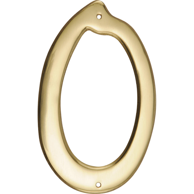 HILLMAN 4 in. Gold Brass Nail-On Number 0 1 pc, Pack of 3