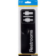 HILLMAN English Black Restroom Plaque 3 in. H X 9 in. W, Pack of 6