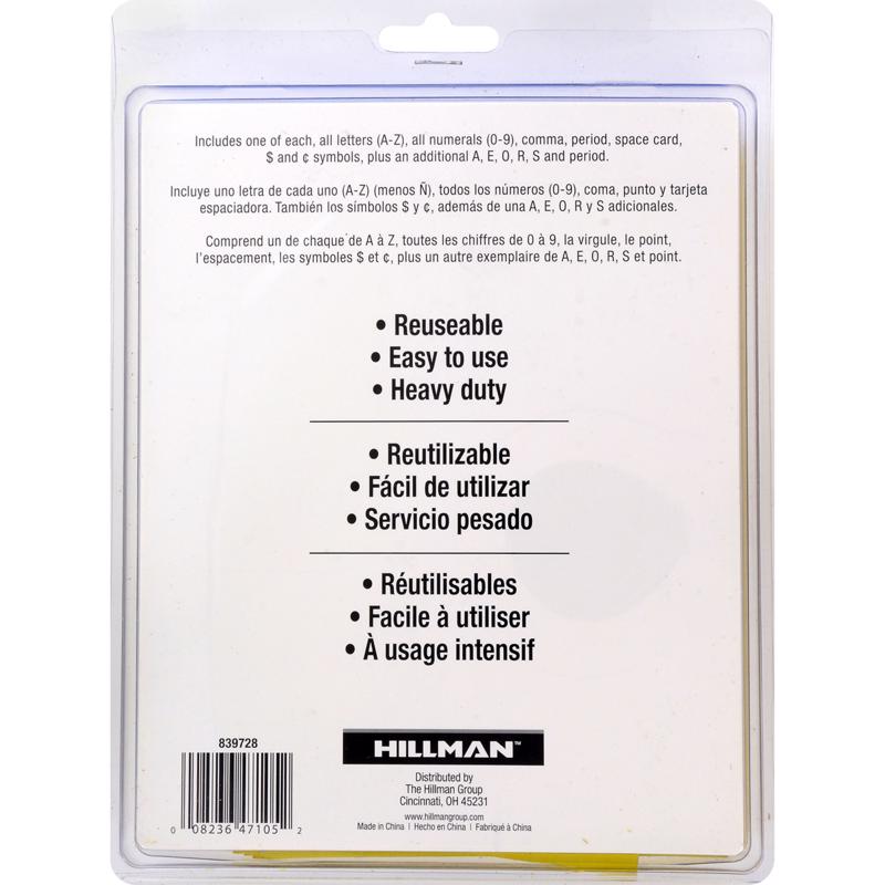 HILLMAN 6 in. Card Stock Letter and Number Stencil Pack 6 Inch Stencil Set 36 pk