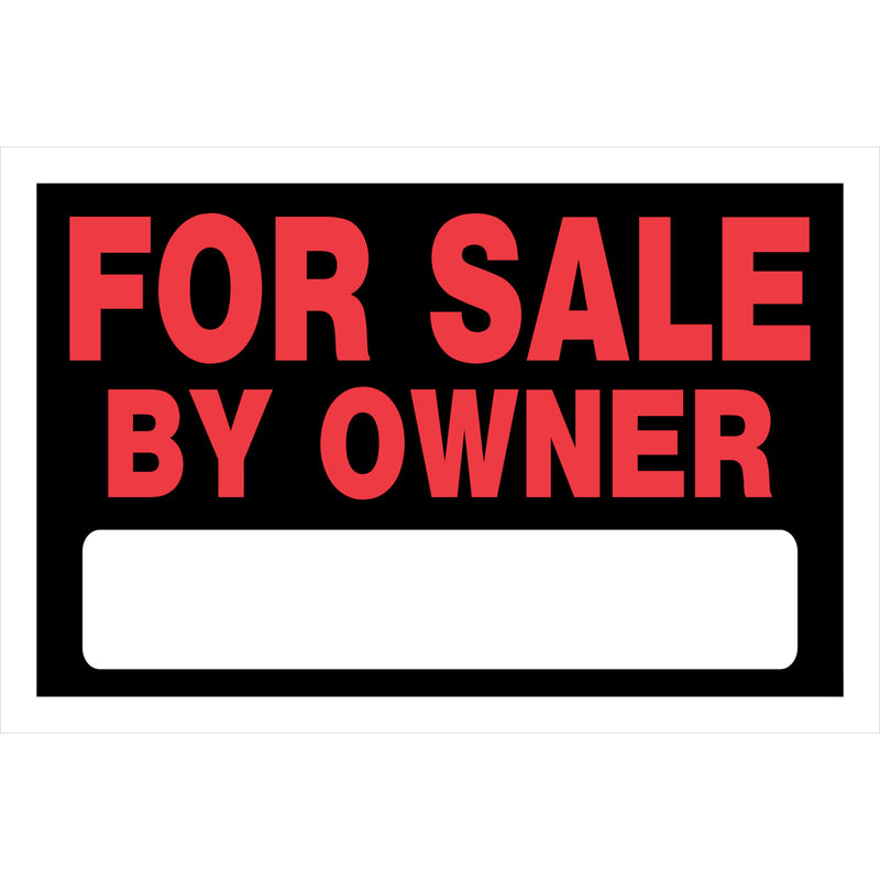 HILLMAN English Black For Sale Sign 8 in. H X 12 in. W, Pack of 6