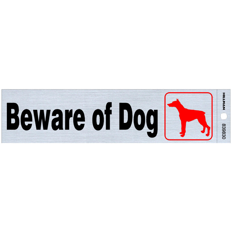 HILLMAN English Silver Beware Decal 2 in. H X 8 in. W, Pack of 6
