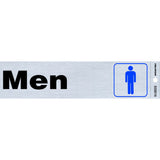HILLMAN English Silver Restroom Sign 2 in. H X 8 in. W, Pack of 6