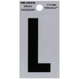 HILLMAN 2 in. Reflective Black Vinyl Self-Adhesive Letter L 1 pc, Pack of 6