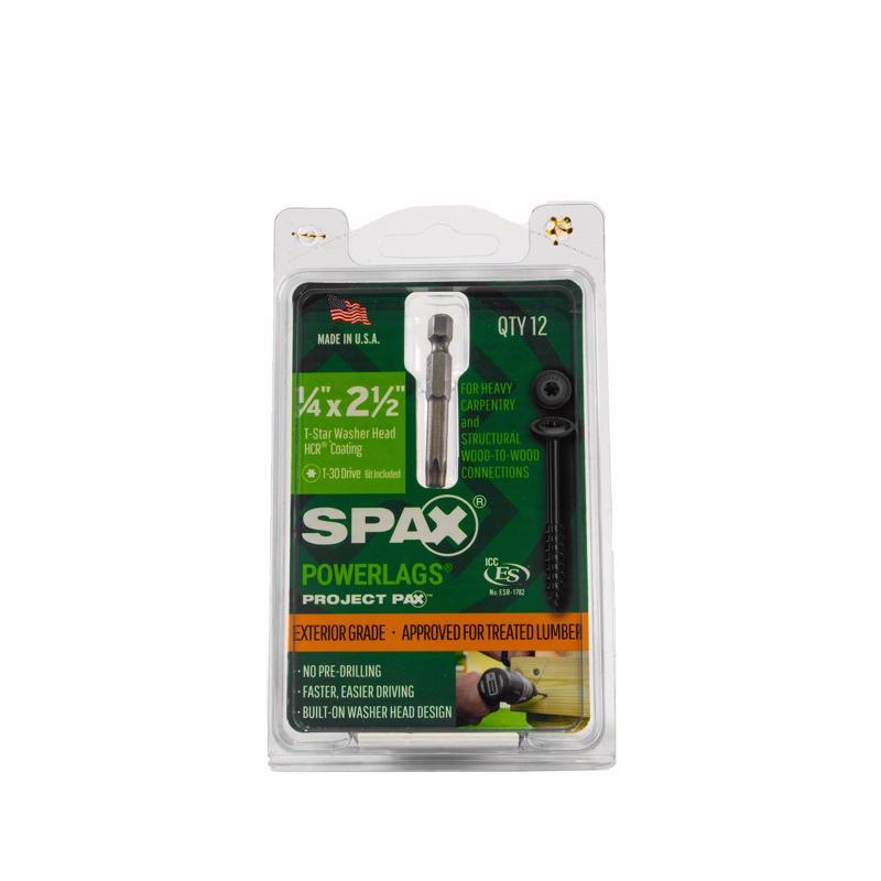 SPAX PowerLag 1/4 in. in. X 2-1/2 in. L T-30 Washer Head Serrated Structural Screws