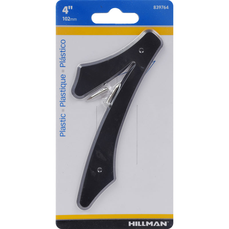 HILLMAN 4 in. Black Plastic Nail-On Number 7 1 pc, Pack of 10
