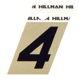 HILLMAN 1.5 in. Reflective Black Aluminum Self-Adhesive Number 4 1 pc, Pack of 6