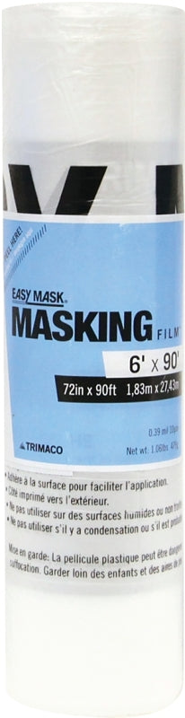 Trimaco EasyMask 67290 Masking Film, 90 ft L, 72 in W, Pack of 12