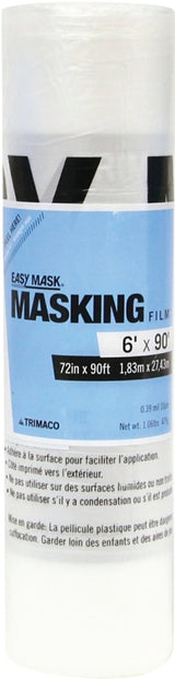 Trimaco 67290 Masking Film, 0.4 mil Thick, 90 ft L, 72 in W, Pack of 12