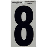 HILLMAN 5 in. Reflective Black Vinyl Self-Adhesive Number 8 1 pc, Pack of 6