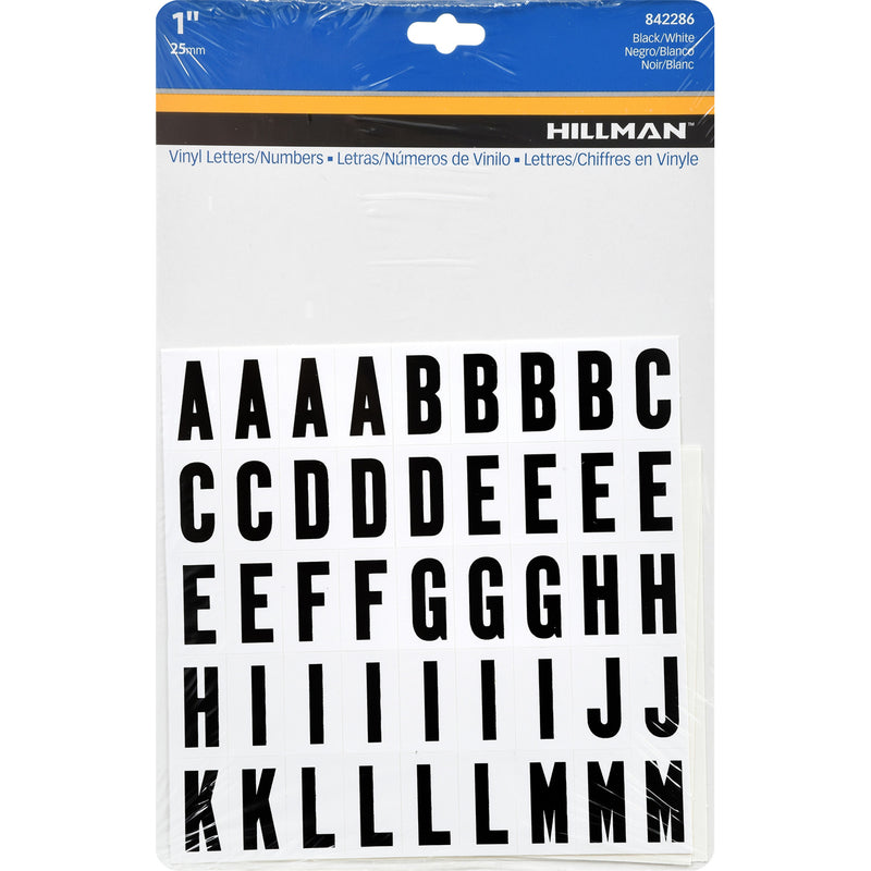 HILLMAN 1 in. Black Vinyl Self-Adhesive Letter and Number Set 0-9, A-Z 117 pc, Pack of 6