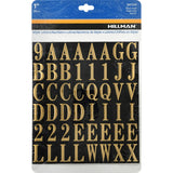 HILLMAN 1 in. Gold Vinyl Self-Adhesive Letter and Number Set 0-9, A-Z 112 pc, Pack of 6