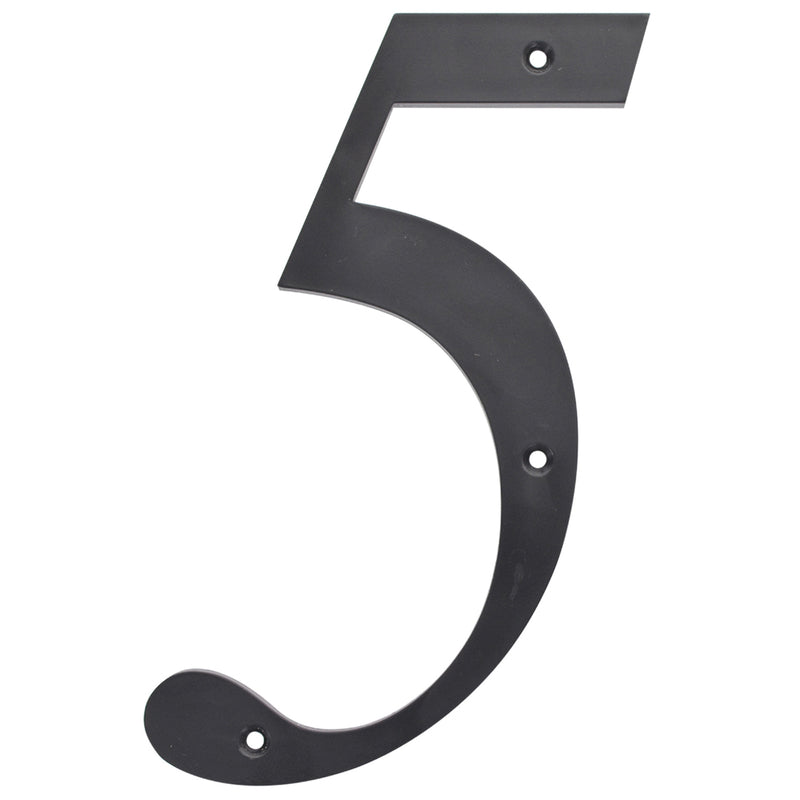 HILLMAN 6 in. Reflective Black Plastic Nail-On Number 5 1 pc, Pack of 3
