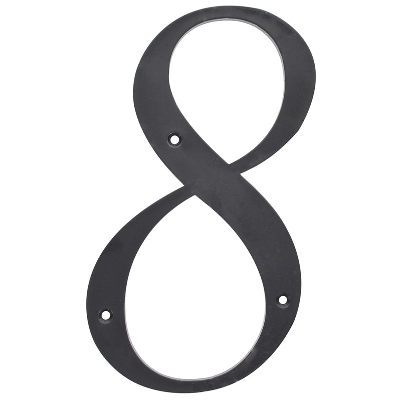 HILLMAN 6 in. Reflective Black Plastic Nail-On Number 8 1 pc, Pack of 3