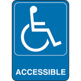 HILLMAN English Blue Handicap Sign 7 in. H X 5 in. W, Pack of 6