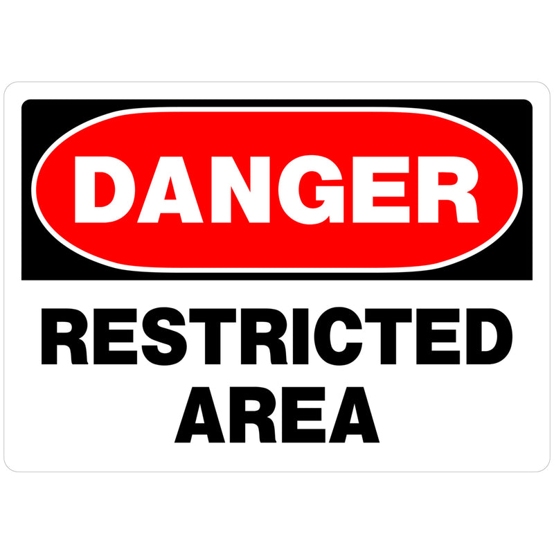 HILLMAN English White Danger Sign 10 in. H X 14 in. W, Pack of 6