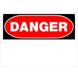 HILLMAN English White Danger Sign 10 in. H X 14 in. W, Pack of 6