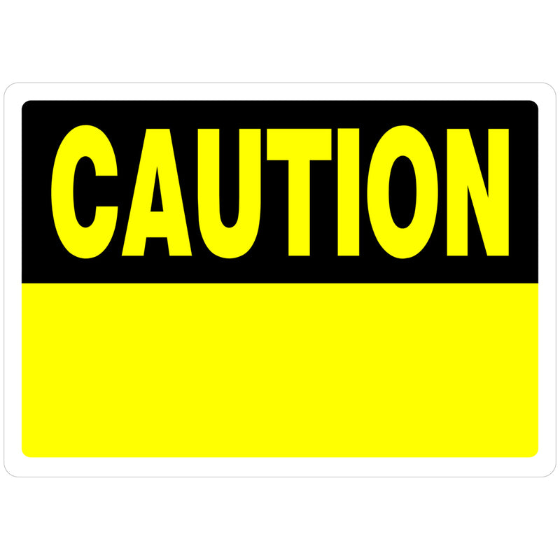 HILLMAN English White Caution Sign 10 in. H X 14 in. W, Pack of 6