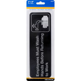 HILLMAN English Black Health Safety Plaque 3 in. H X 9 in. W, Pack of 6
