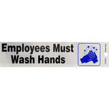 HILLMAN English Silver Health Safety Decal 2 in. H X 8 in. W, Pack of 6