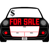 HILLMAN English White For Sale Sign 10 in. H X 14 in. W, Pack of 6