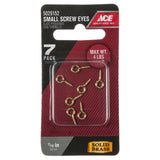 Ace 1/16 in. D X 7/16 in. L Polished Brass Screw Eye 4 lb. cap. 7 pk, Pack of 5