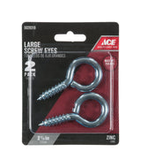 Ace 3/8 in. D X 2-7/8 in. L Zinc-Plated Steel Screw Eye 250 lb. cap. 2 pk, Pack of 5