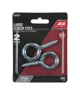 Ace 11/32 in. D X 2-5/8 in. L Zinc-Plated Steel Screw Eye 200 lb. cap. 2 pk, Pack of 5