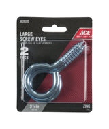 Ace 7/16 in. D X 3-7/8 in. L Zinc-Plated Steel Screw Eye 325 lb. cap. 2 pk, Pack of 5