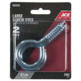 Ace 7/16 in. D X 3-7/8 in. L Zinc-Plated Steel Screw Eye 325 lb. cap. 2 pk, Pack of 5