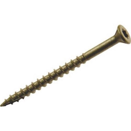 Grip-Rite PrimeGuard Plus No. 9 wire X 2 in. L Gold Star Flat Head Deck Screws 5 lb, Pack of 4
