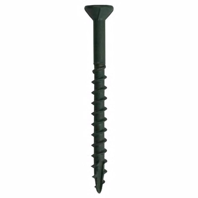 Grip-Rite PrimeGuard Plus No. 9 wire X 3 in. L Green Star Flat Head Deck Screws 2000 pk