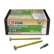 Grip-Rite PrimeGuard Plus No. 9 wire X 3 in. L Gold Star Flat Head Deck Screws 1 lb, Pack of 12