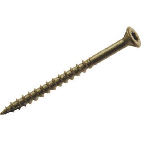 Grip-Rite PrimeGuard Plus No. 9 wire X 3 in. L Gold Star Flat Head Deck Screws 1 lb, Pack of 12