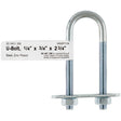 Hampton 1/4 in. X 3/4 in. W X 2-3/4 in. L Coarse Zinc-Plated Steel U-Bolt, Pack of 10