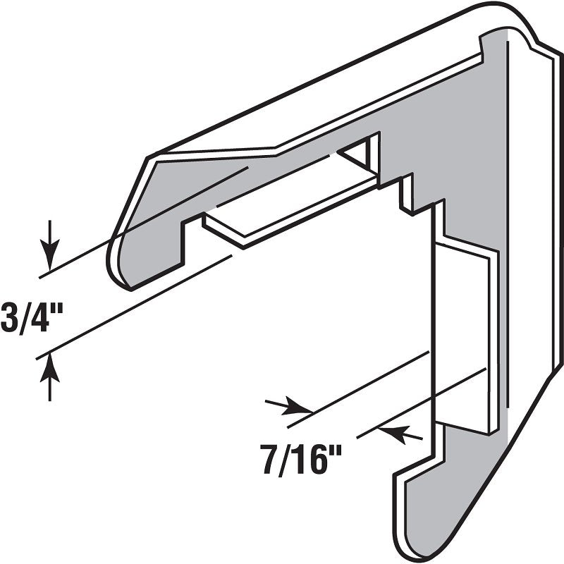 Make-2-Fit PL 14268 Miter Cut Screen Frame Corner, Aluminum, Mill, For: PL14039, PL14041 and PL14042 Screen Frames