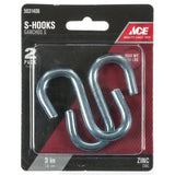 Ace Medium Zinc-Plated Silver Steel 3 in. L S-Hook 230 lb 2 pk, Pack of 5